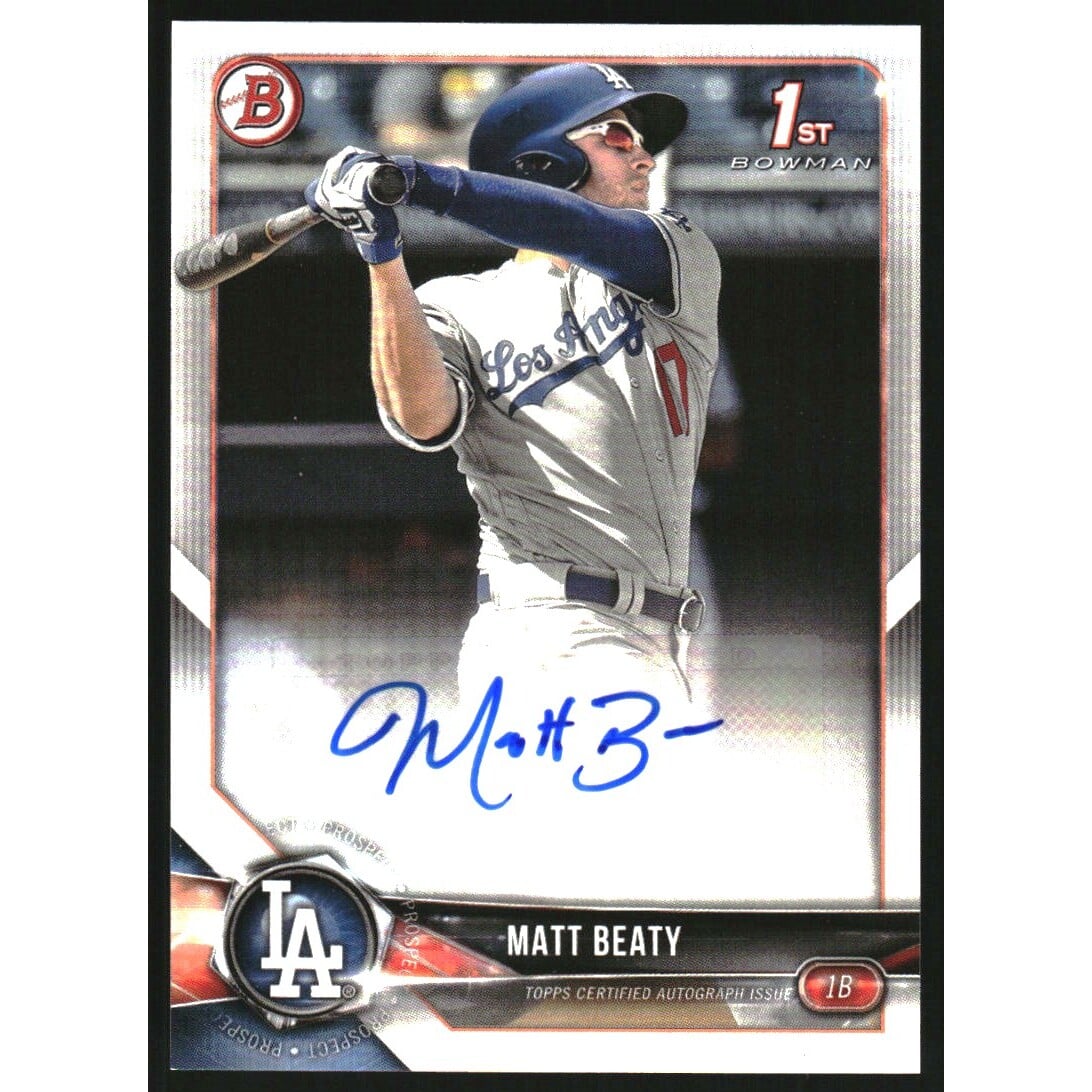 2018 Bowman Prospect Autographs #PAMB Matt Beaty. rookie card picture