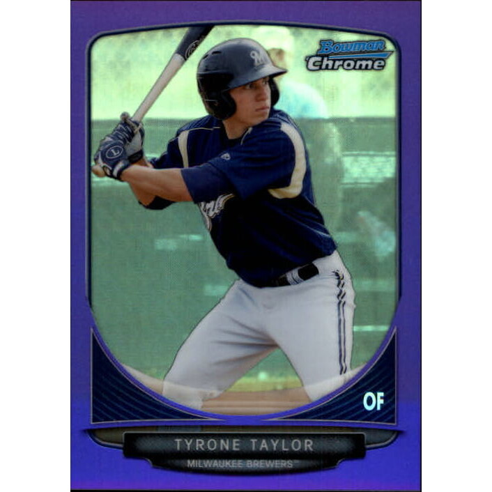 2013 Bowman Chrome Prospects Purple Refractors #BCP158 Tyrone Taylor. rookie card picture