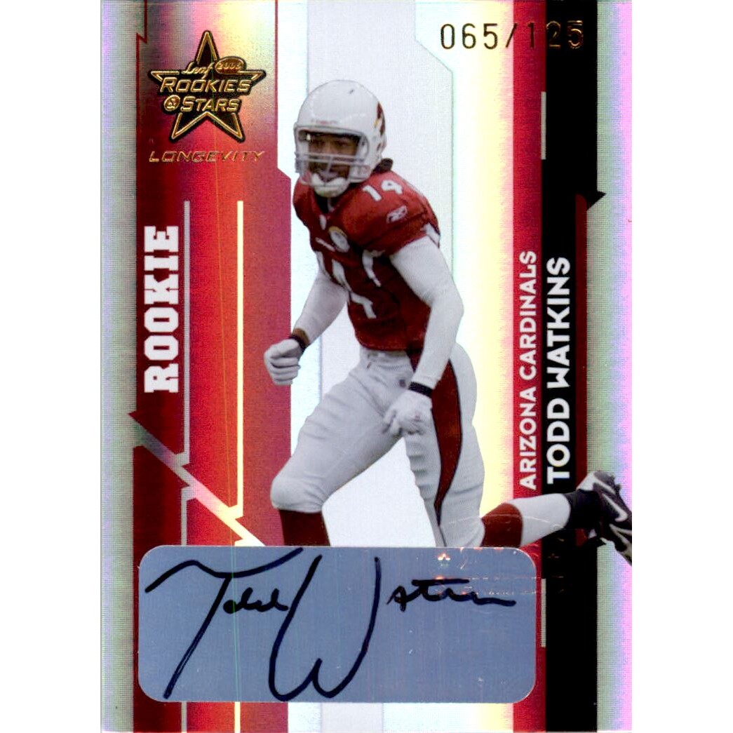 2006 Leaf Rookies and Stars Longevity Target Rookie Autographs #107 Todd Watkins/125