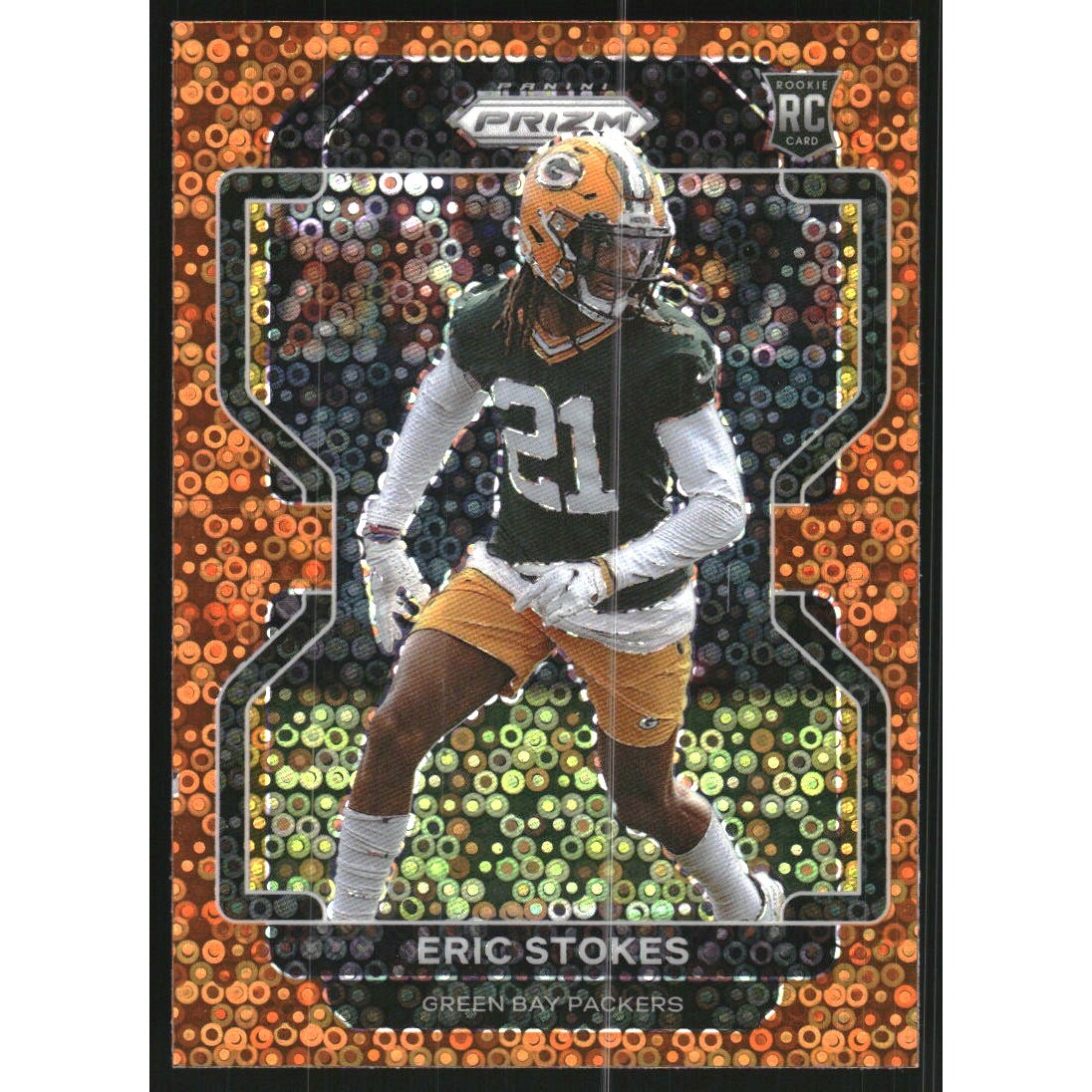 2021 Panini Prizm Prizms Orange Disco #433 Eric Stokes