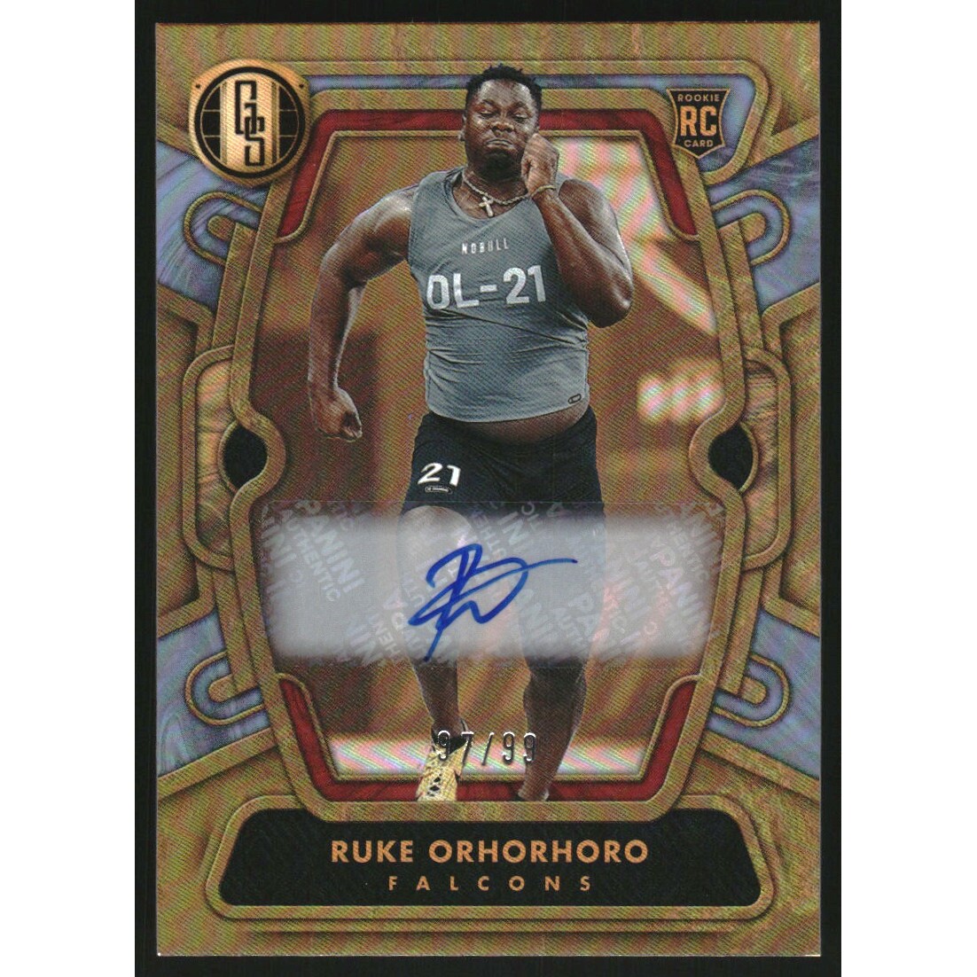 2024 Panini Gold Standard Rookies Autographs Platinum #128 Ruke Orhorhoro. rookie card picture