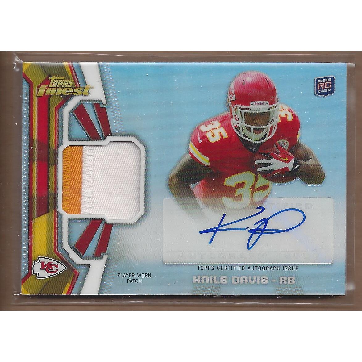 2013 Finest Rookie Patch Autographs Refractors #RAPKD Knile Davis