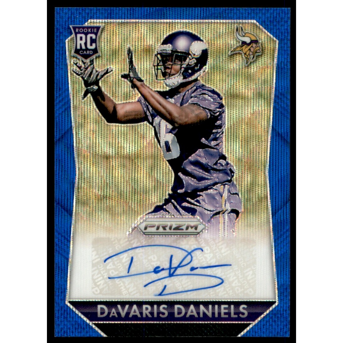 2015 Panini Prizm Rookie Autographs Prizms Light Blue Wave #RSDD DaVaris Daniels/75. rookie card picture