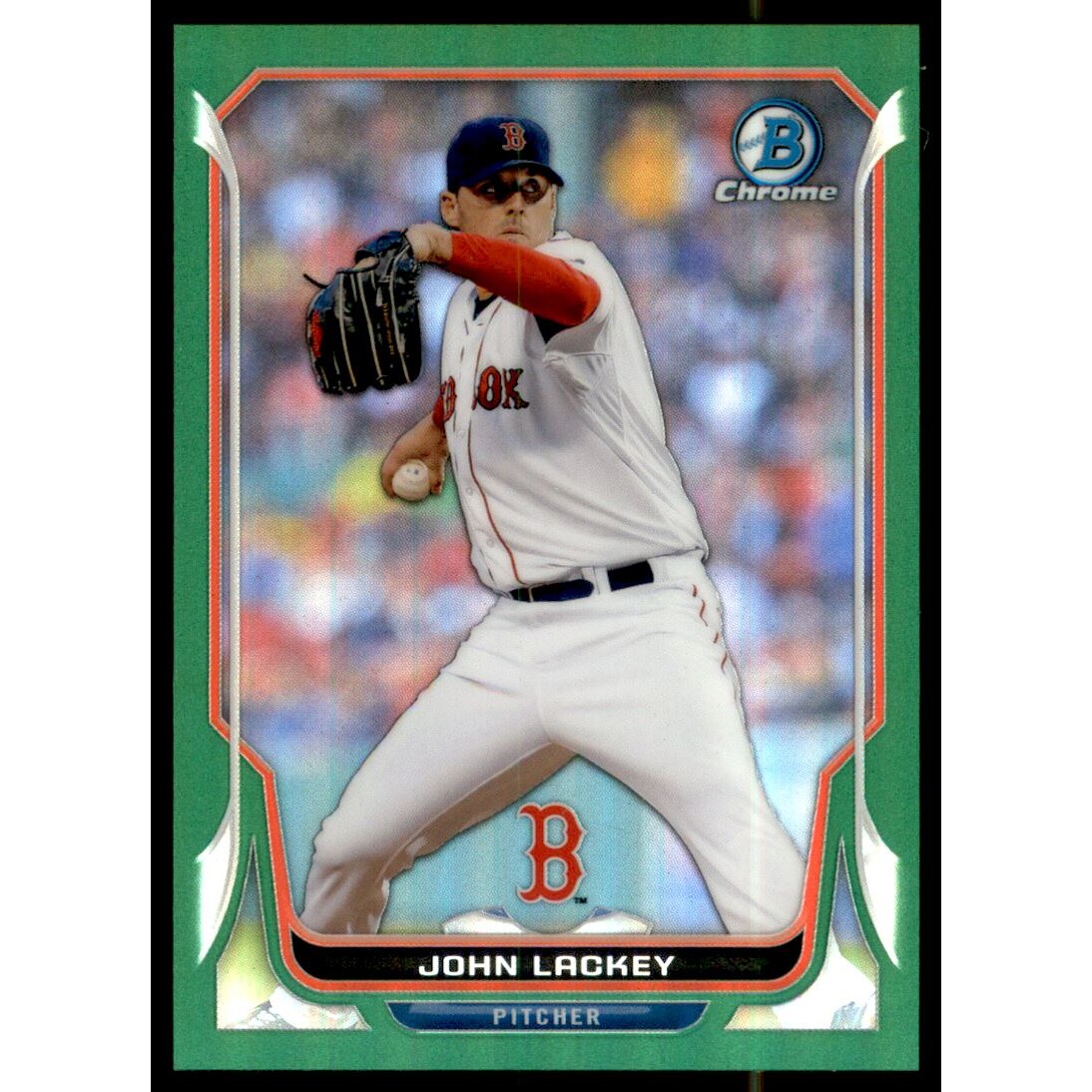 2014 Bowman Chrome Green Refractors #65 John Lackey. rookie card picture