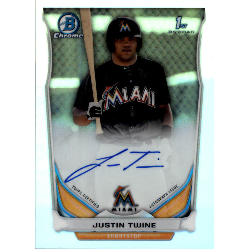 2014 Bowman Chrome Draft Draft Pick Autographs Refractors #BCAJT Justin Twine. rookie card picture
