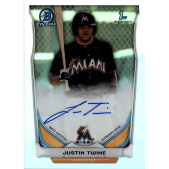 2014 Bowman Chrome Draft Draft Pick Autographs Refractors #BCAJT Justin Twine