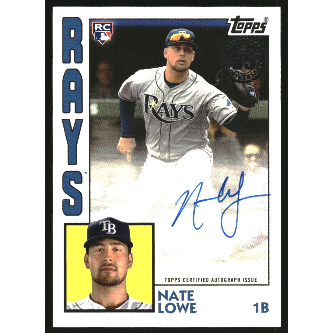 2019 Topps Update '84 Topps Autographs #84ANL Nate Lowe. rookie card picture