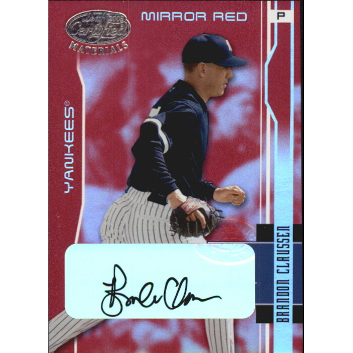 2003 Leaf Certified Materials Mirror Red Autographs #124 Brandon Claussen/60