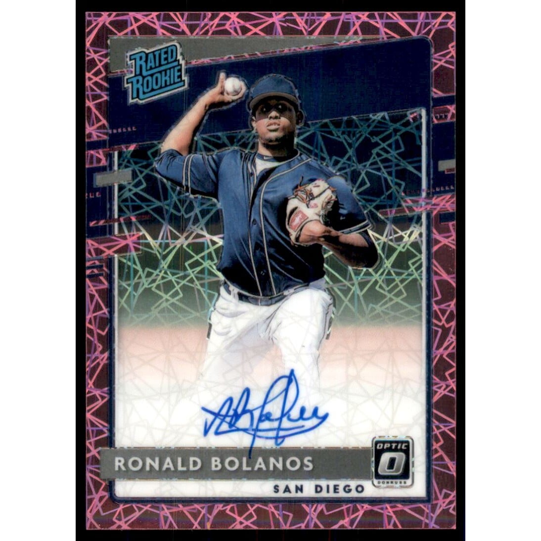 2020 Donruss Optic Rated Rookies Signatures Pink Velocity #49 Ronald Bolanos