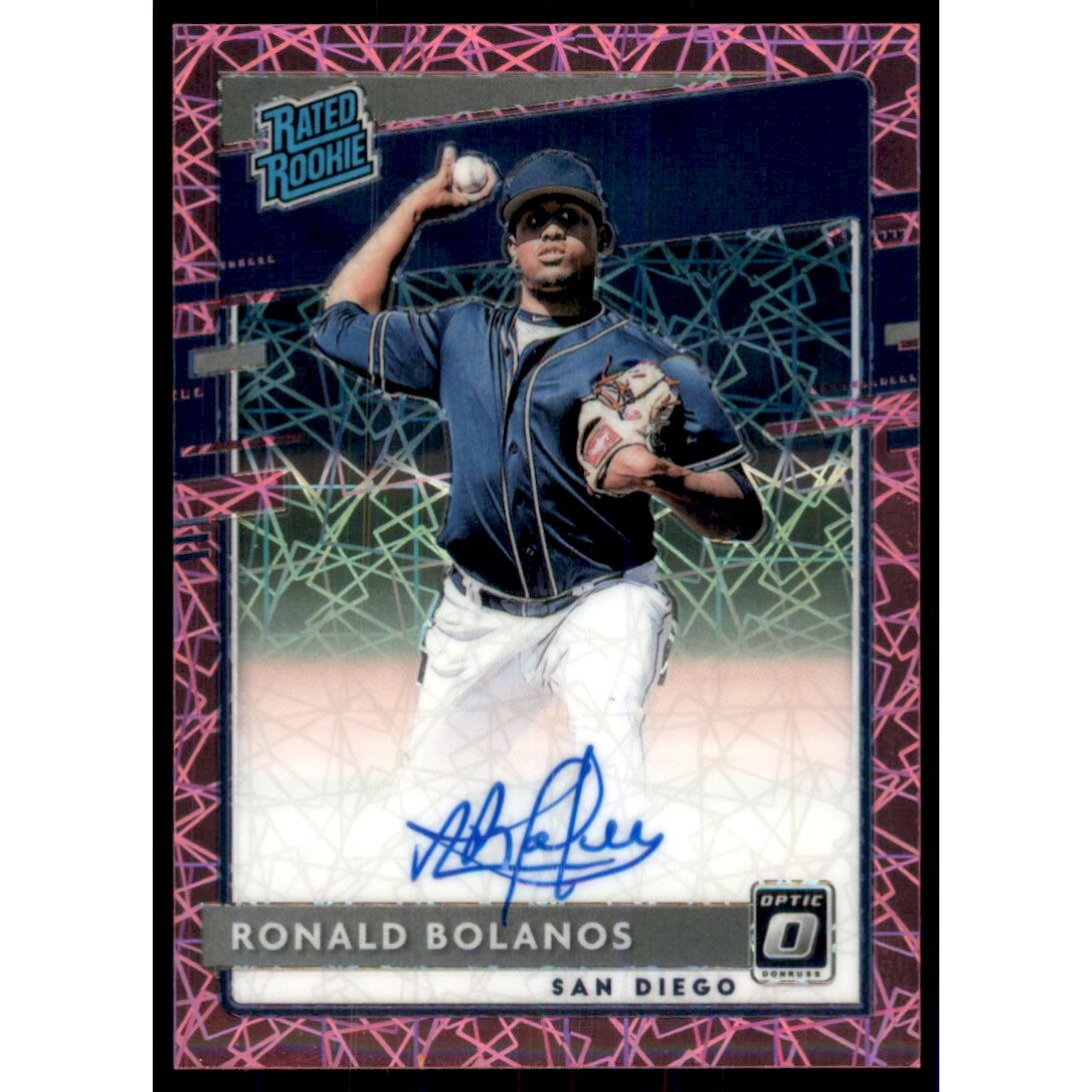 2020 Donruss Optic Rated Rookies Signatures Pink Velocity #49 Ronald Bolanos. rookie card picture