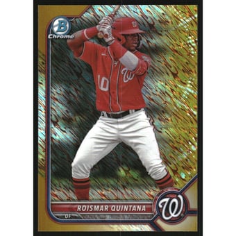 2022 Bowman Chrome Prospects Gold Shimmer Refractors #BCP219 Roismar Quintana