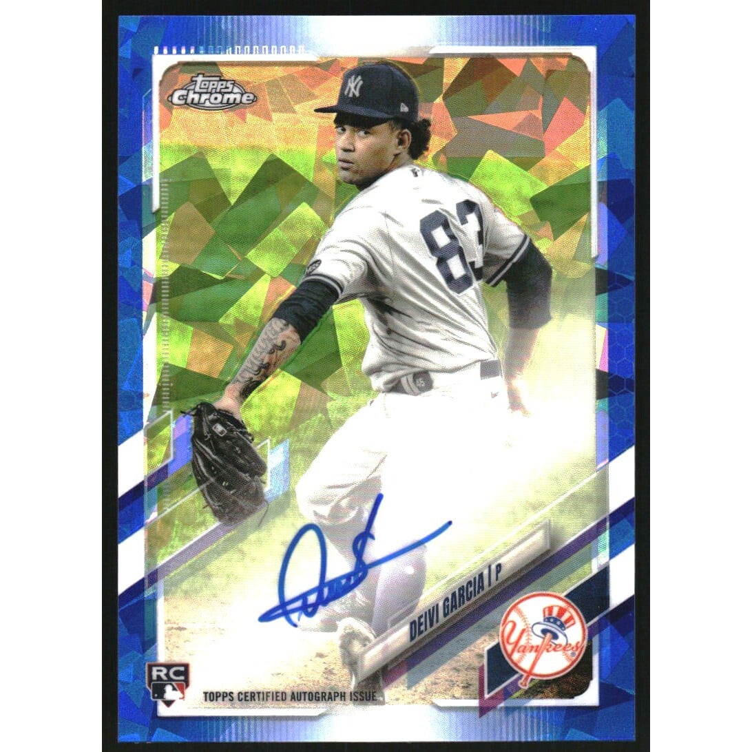 2021 Topps Chrome Sapphire Rookie Autographs #RADG Deivi Garcia. rookie card picture