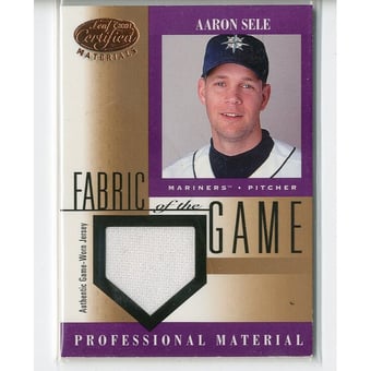 2001 Leaf Certified Materials Fabric of the Game #114BA Aaron Sele