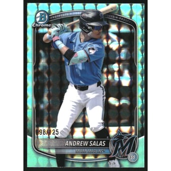 2025 Bowman Chrome Draft Aqua Geometric Refractors #BDC34 Andrew Salas