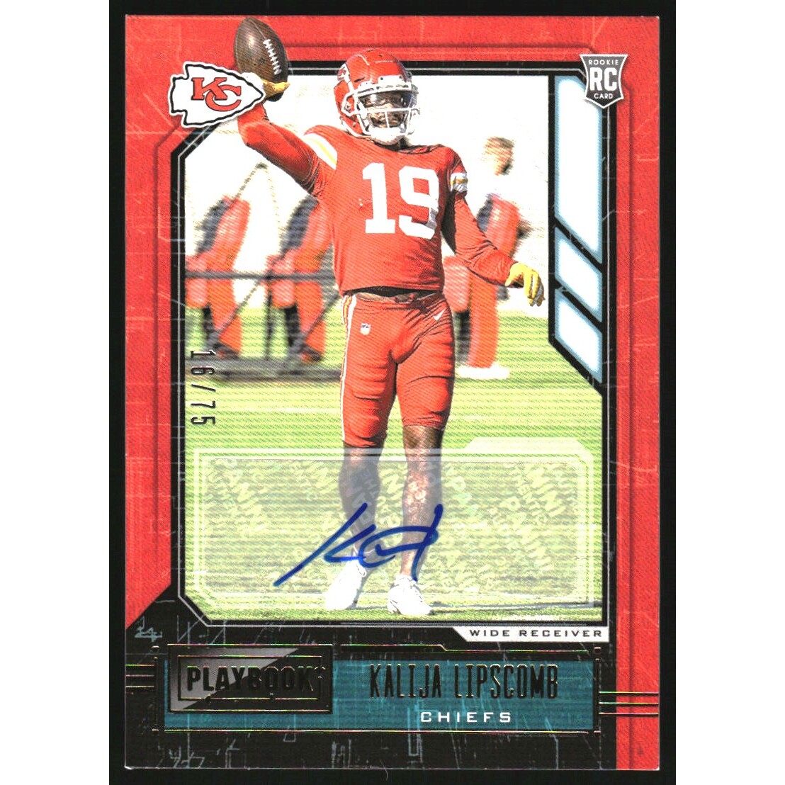 2020 Panini Playbook Rookies Signatures Gold #169 Kalija Lipscomb/75. rookie card picture
