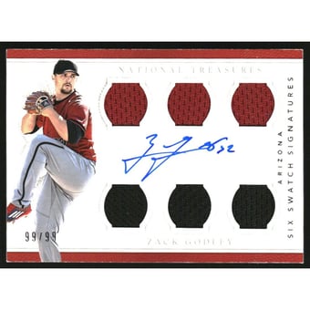2016 Panini National Treasures Six Swatch Signatures #SSSZG Zack Godley/99