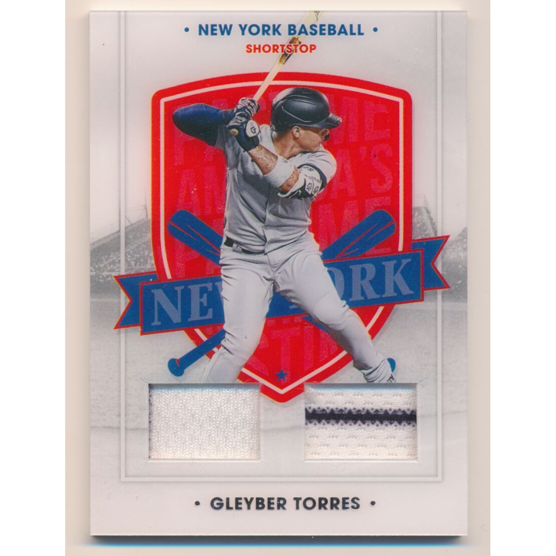 2021 Panini America's Pastime Dual Swatches #50 Gleyber Torres. rookie card picture