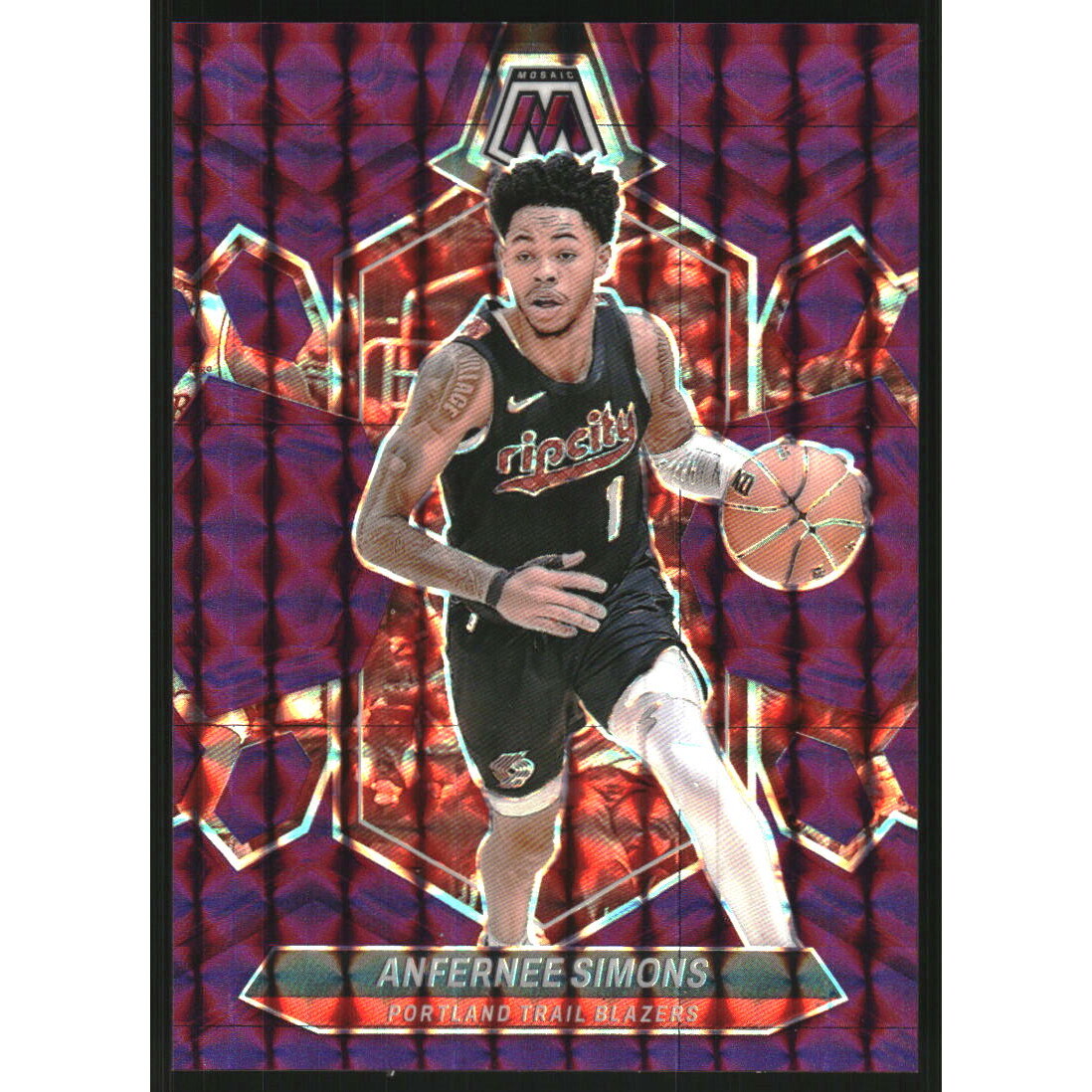 2023-24 Panini Mosaic Mosaic Purple #65 Anfernee Simons