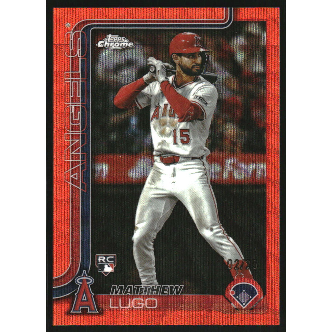 2025 Topps Chrome Update Orange Wave Refractors #USC166 Matthew Lugo. rookie card picture