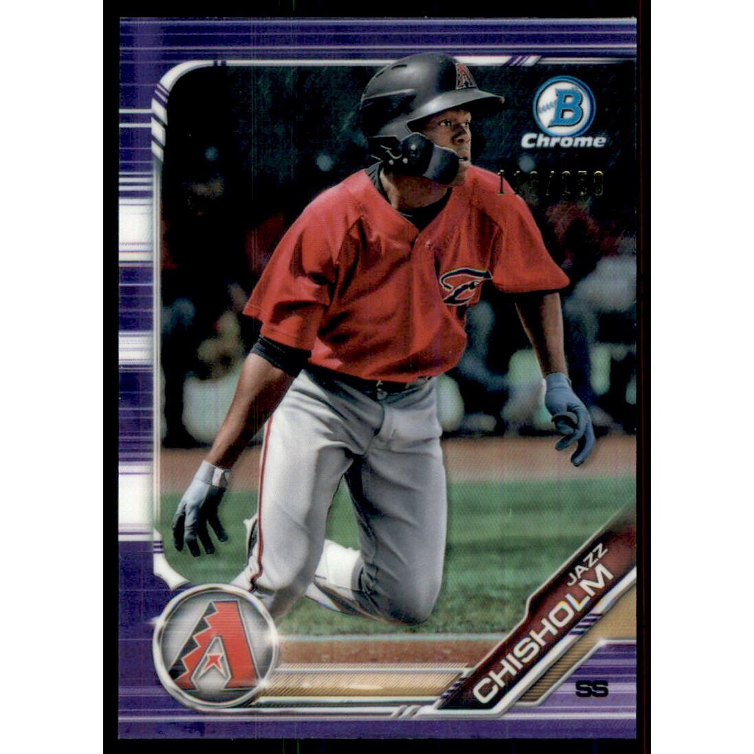 2019 Bowman Chrome Prospects Purple Refractors #BCP61 Jazz Chisholm