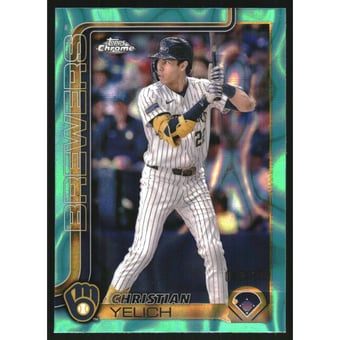 2025 Topps Chrome Aqua Lava Refractors #89 Christian Yelich