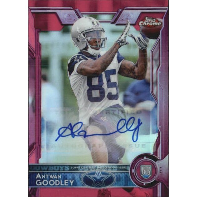 2015 Topps Chrome Mini Rookie Autographs Pink Refractors #186 Antwan Goodley