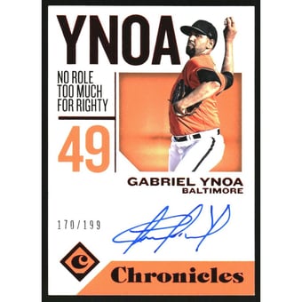 2018 Panini Chronicles Autographs Red #CAGY Gabriel Ynoa/199