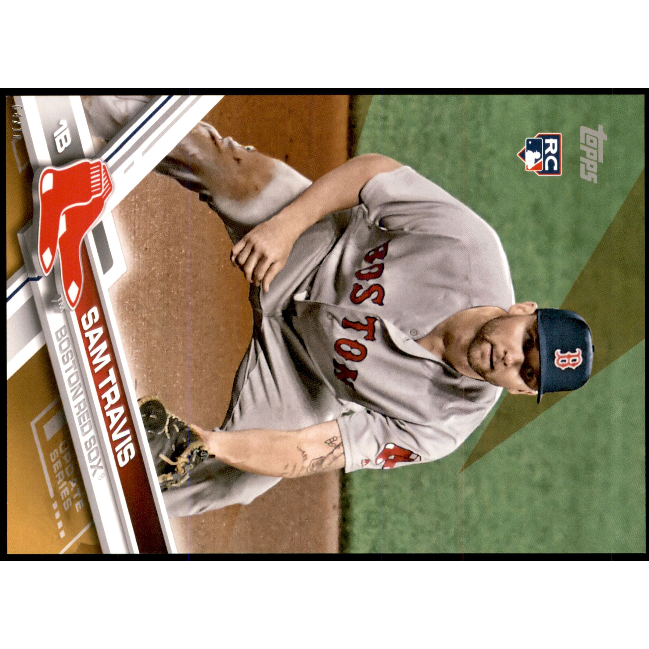2017 Topps Update 5x7 Gold #US289 Sam Travis. rookie card picture