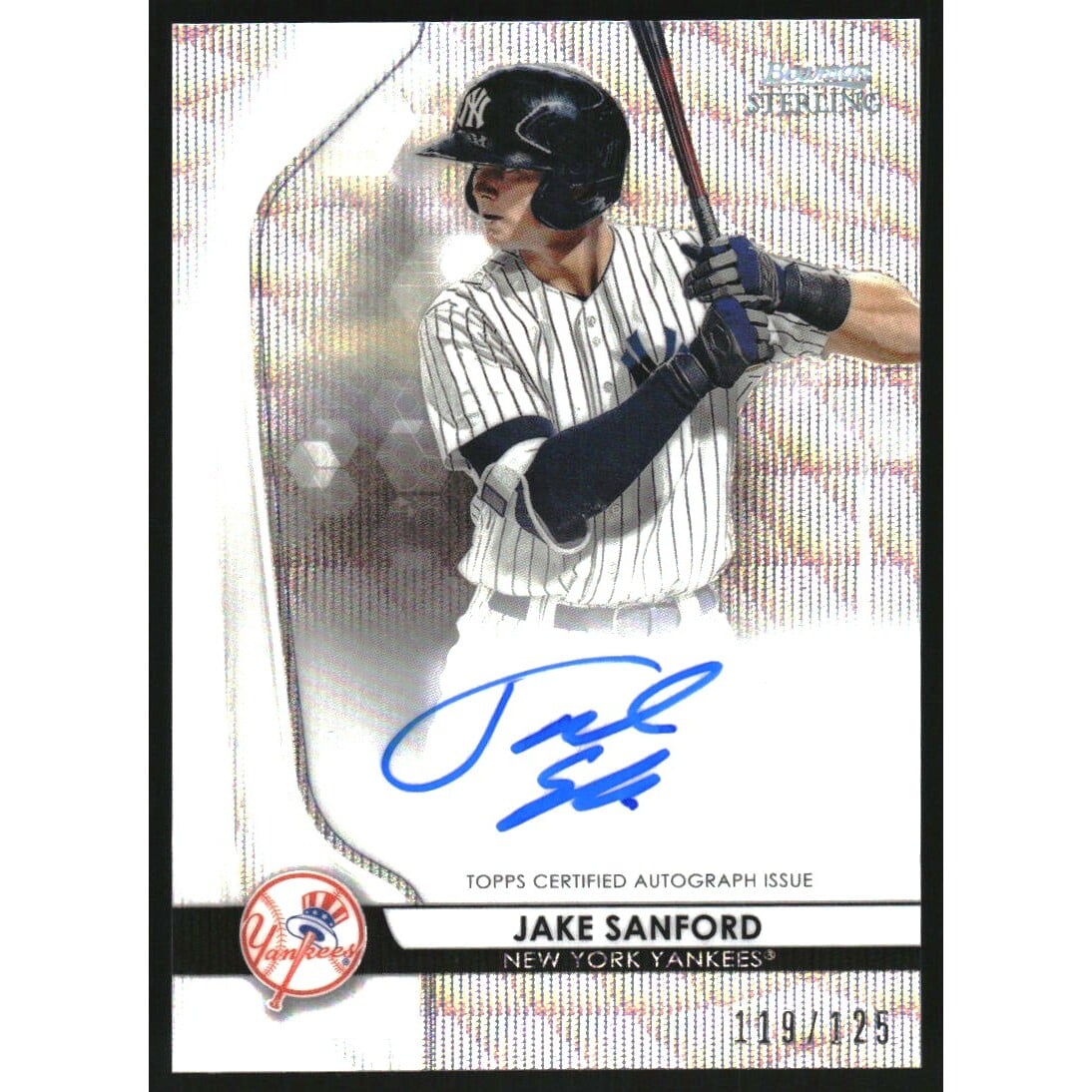 2020 Bowman Sterling Prospect Autographs Wave Refractors #BSPAJS Jake Sanford
