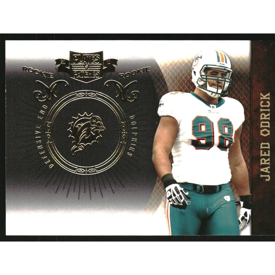 2010 Panini Plates and Patches Gold #143 Jared Odrick. rookie card picture