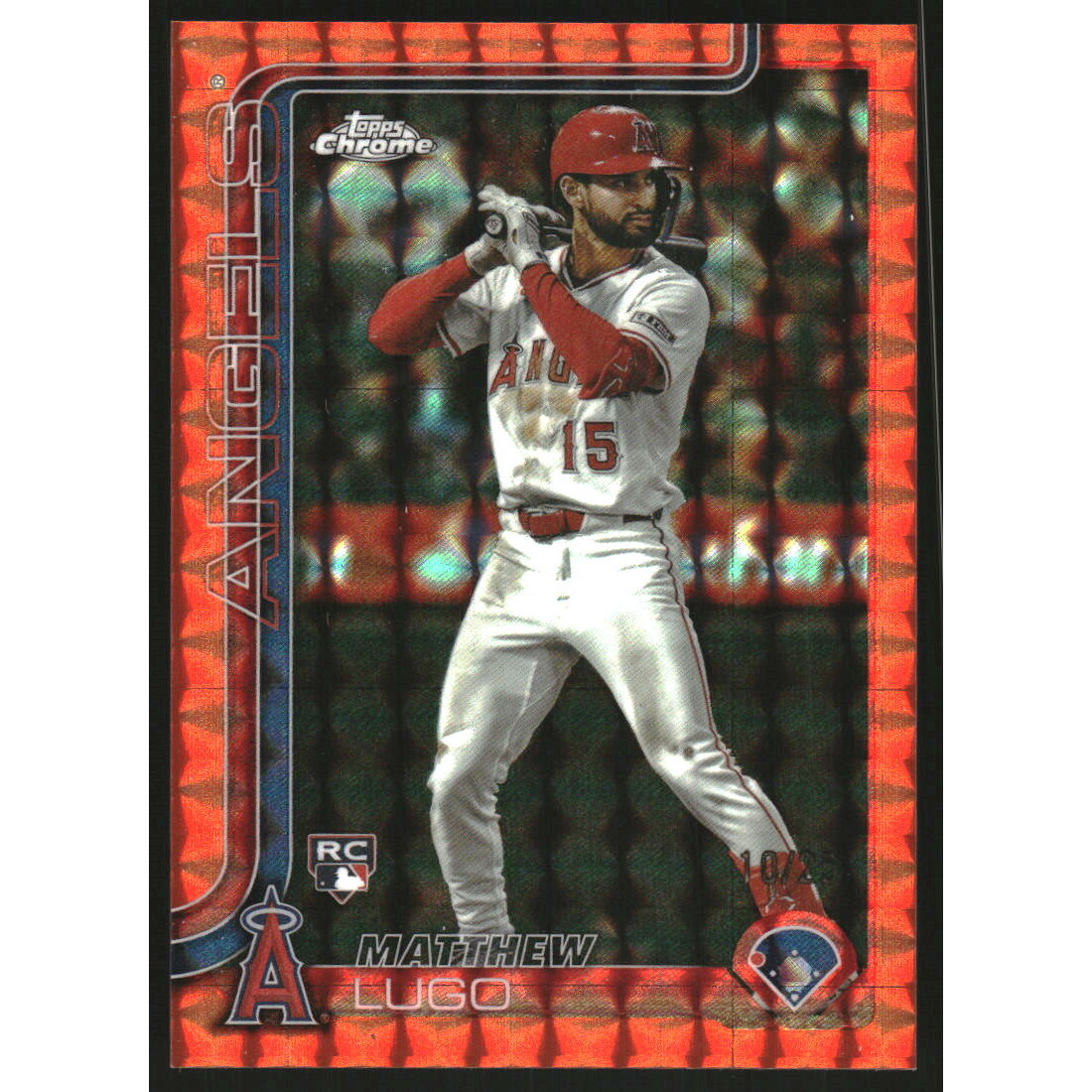 2025 Topps Chrome Update Orange Geometric Refractors #USC166 Matthew Lugo