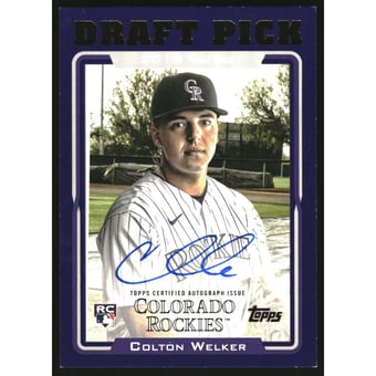 2022 Topps Archives '05 Topps Draft Picks Autographs Purple #05DPCW Colton Welker