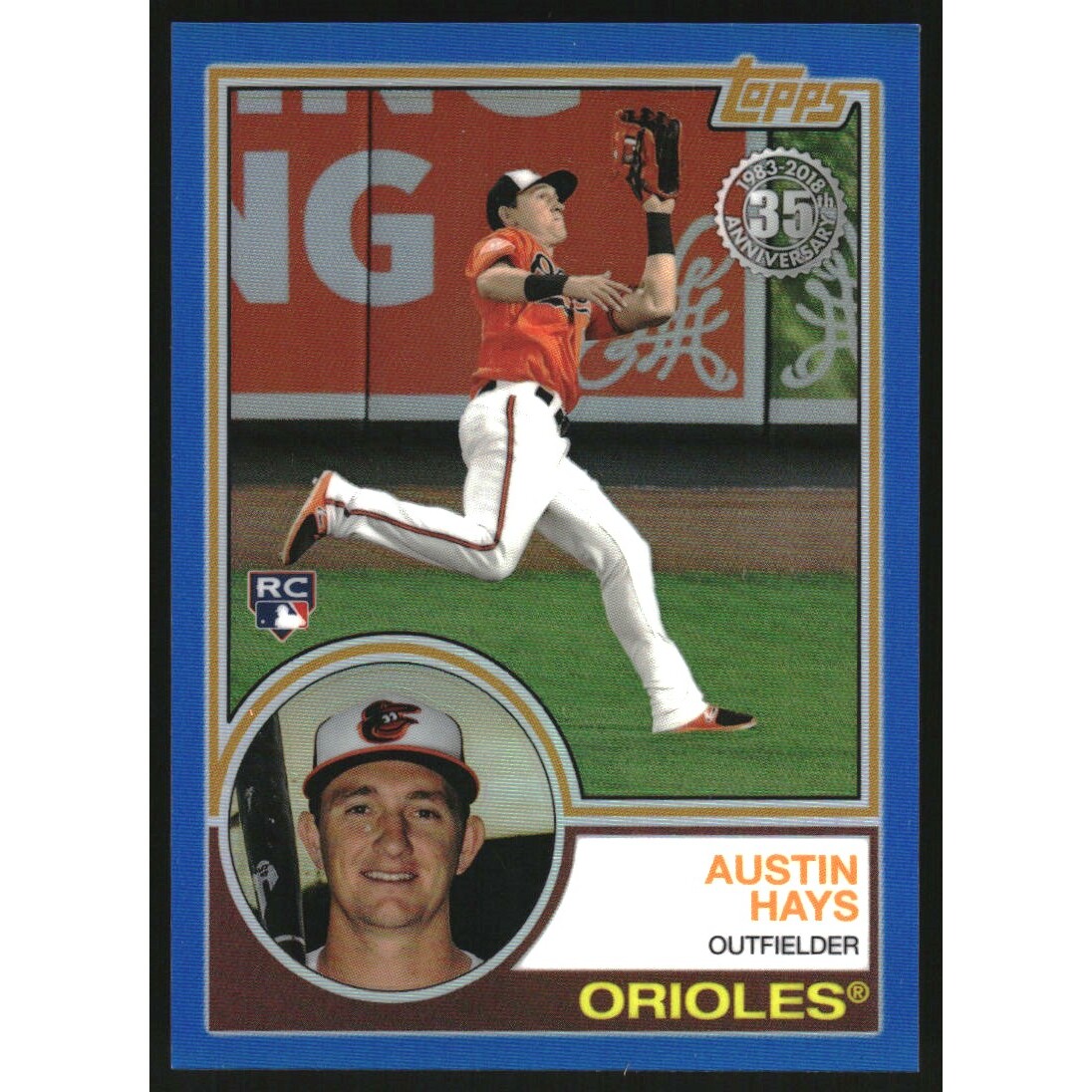 2018 Topps '83 Topps Silver Pack Chrome Blue Refractors #83 Austin Hays
