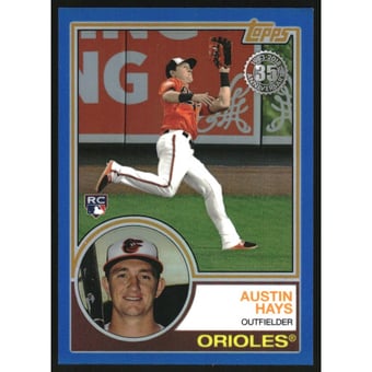 2018 Topps '83 Topps Silver Pack Chrome Blue Refractors #83 Austin Hays
