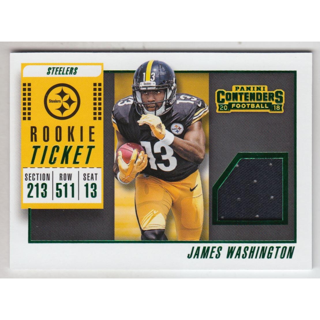 2018 Panini Contenders Rookie Ticket Swatches Variation #22 James Washington