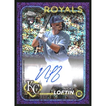 2024 Topps Chrome Rookie Autographs Purple Speckle Refractors #RANL Nick Loftin