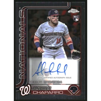 2025 Topps Chrome Update Rookie Debut Autographs #CRDAACH Andres Chaparro