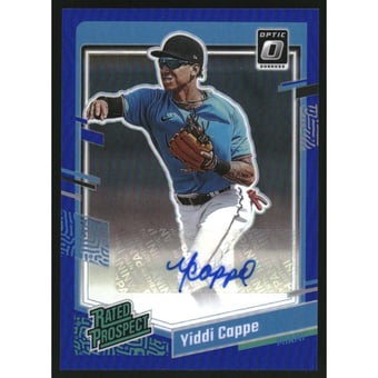 2023 Donruss Optic Rated Prospects Signatures Blue #74 Yiddi Cappe/75