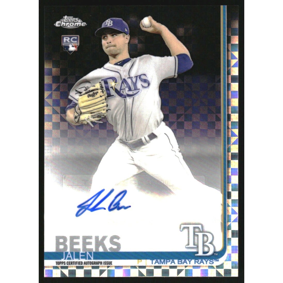2019 Topps Chrome Update Autograph X-Fractors #CUAJB Jalen Beeks. rookie card picture
