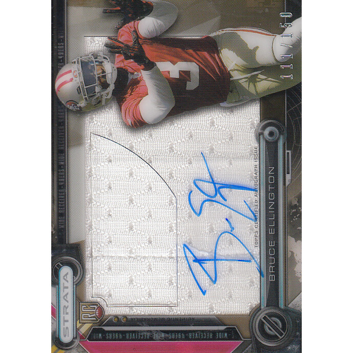 2014 Topps Strata Clear Cut Rookie Relic Autographs Bronze #CCARBE Bruce Ellington. rookie card picture