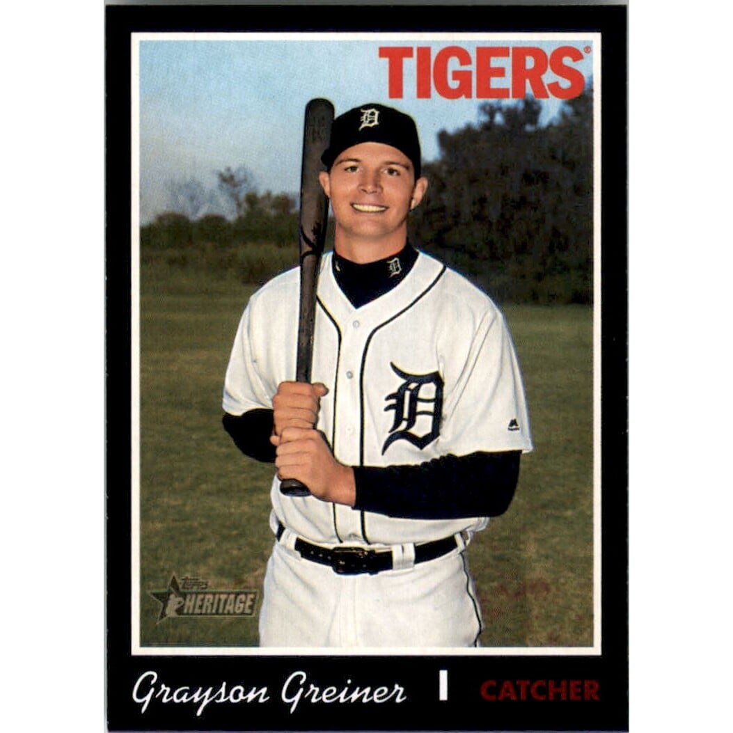 2019 Topps Heritage Black Border #659 Grayson Greiner. rookie card picture