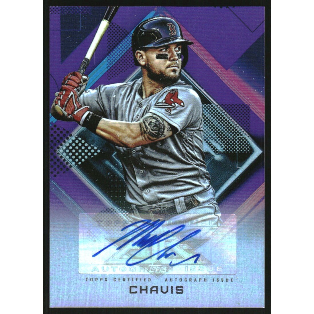 2020 Topps Fire Autographs Purple #FAMC Michael Chavis. rookie card picture