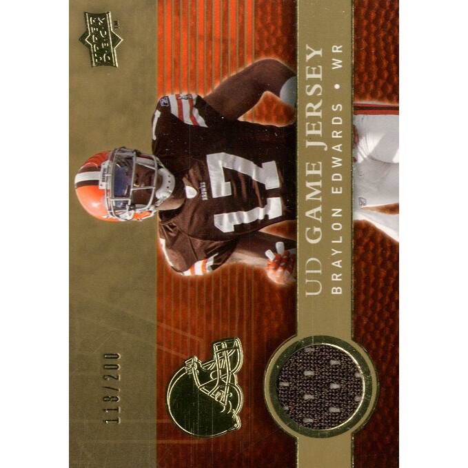 2008 Upper Deck Game Jerseys Gold #UDGJBE Braylon Edwards