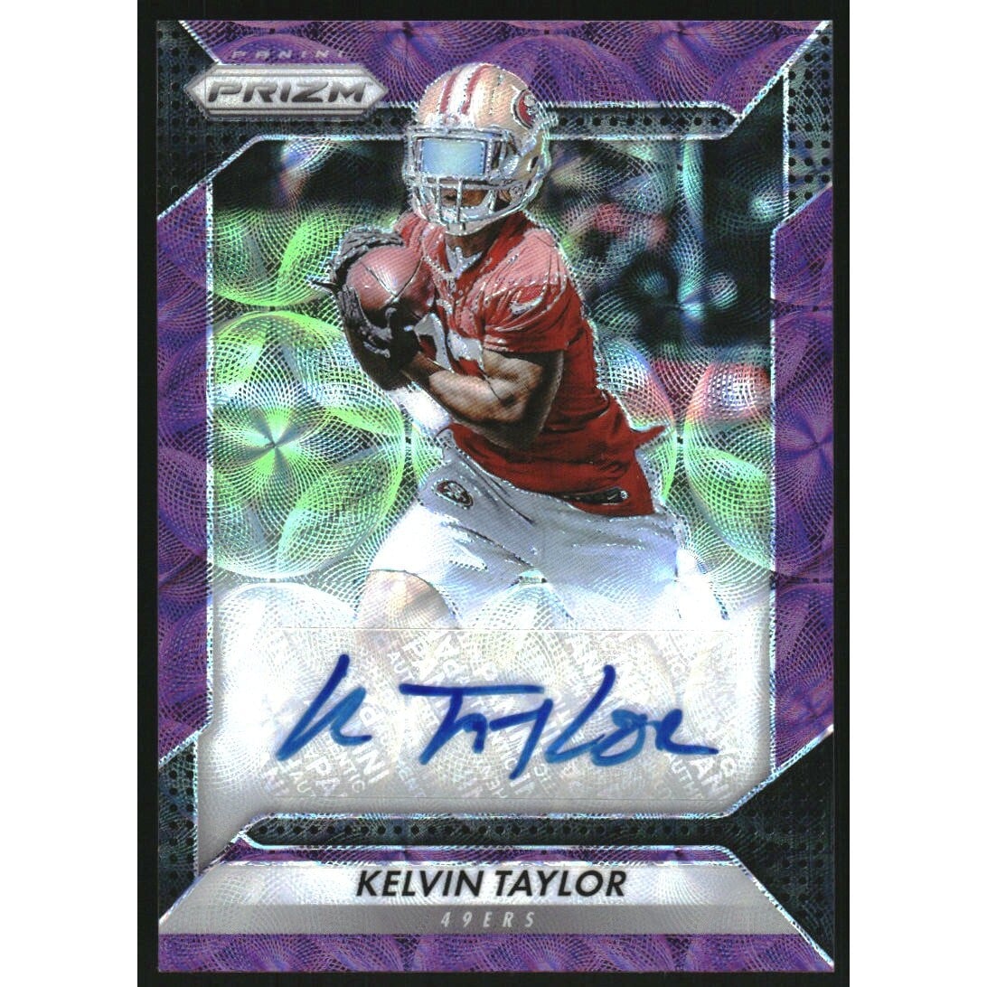 2016 Panini Prizm Rookie Autographs Prizms Purple Scope #40 Kelvin Taylor. rookie card picture