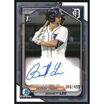 2024 Bowman Chrome Prospect Autographs Refractors #CPABL Bennett Lee