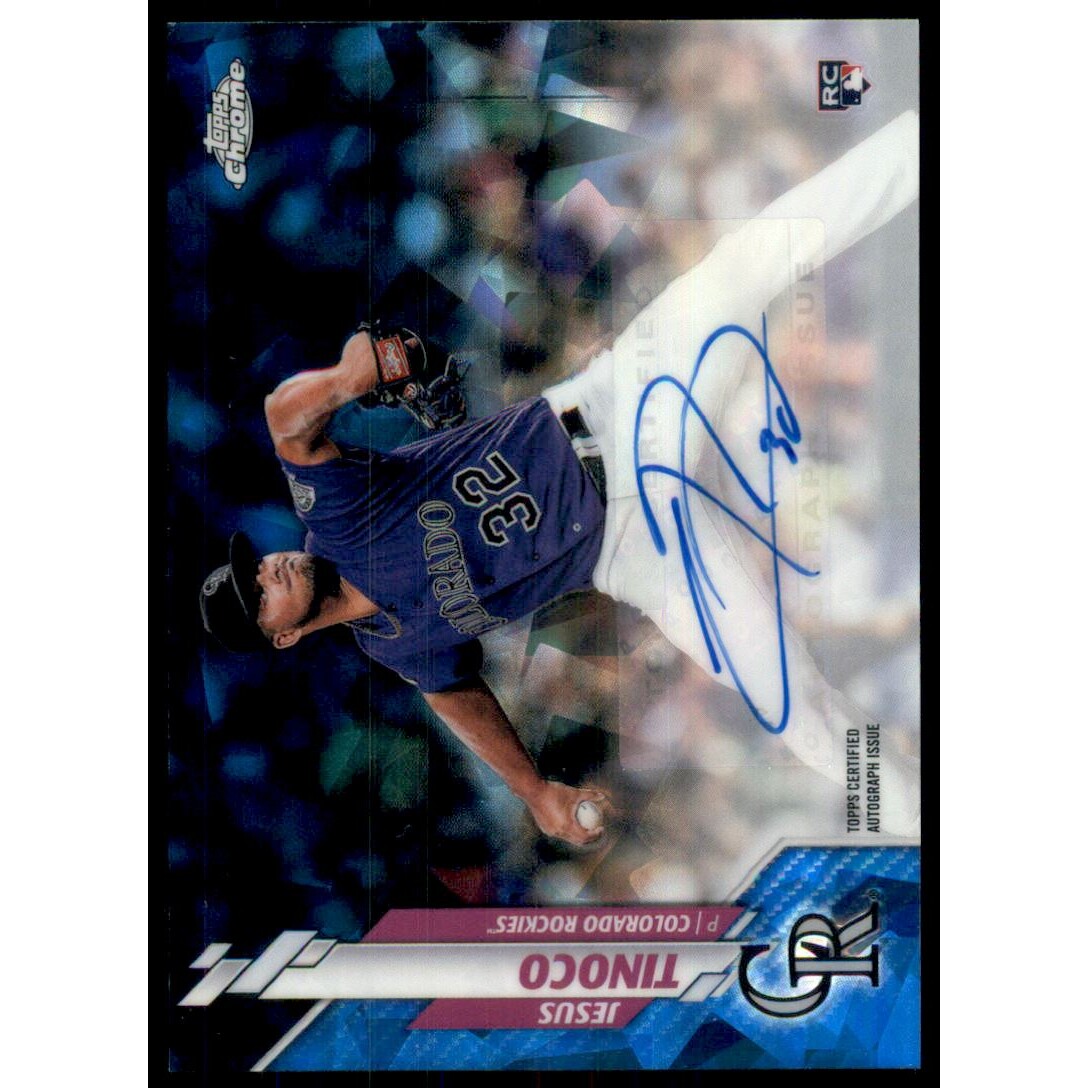 2020 Topps Chrome Update Sapphire Rookie Autographs #RAJT Jesus Tinoco. rookie card picture