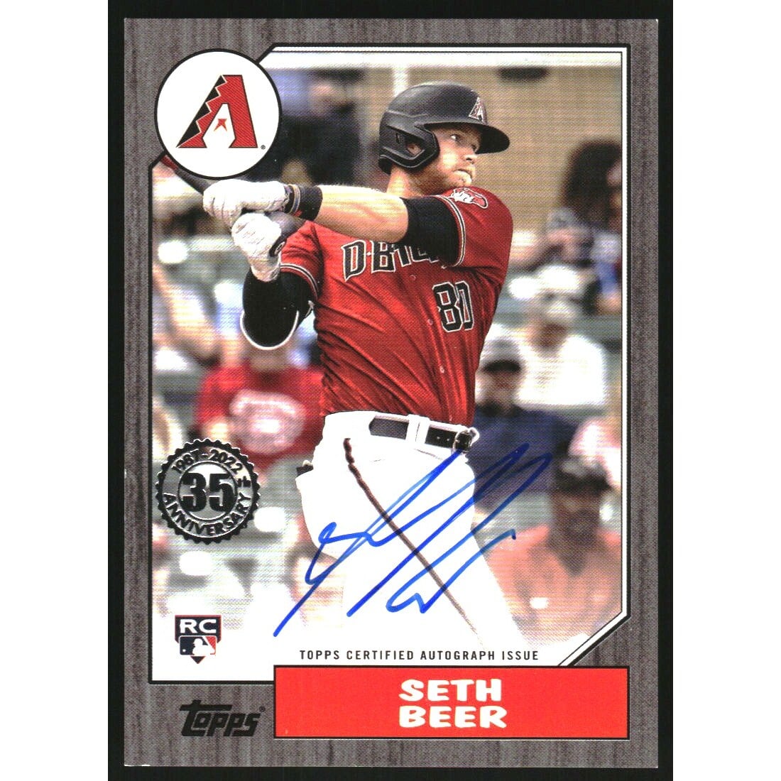 2022 Topps '87 Topps Autographs Black #87BASBE Seth Beer. rookie card picture