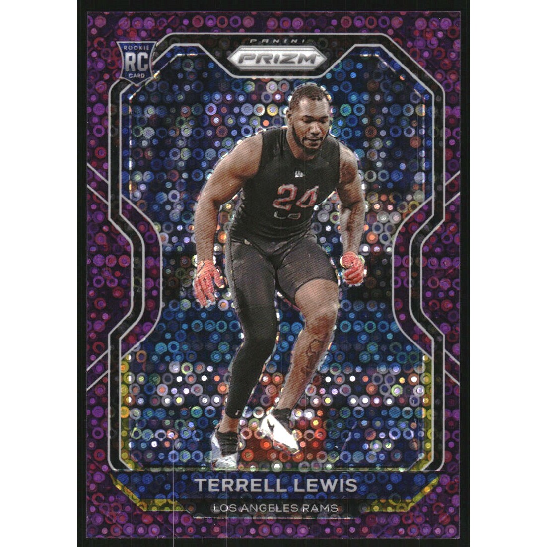 2020 Panini Prizm Prizms No Huddle Purple #378 Terrell Lewis. rookie card picture