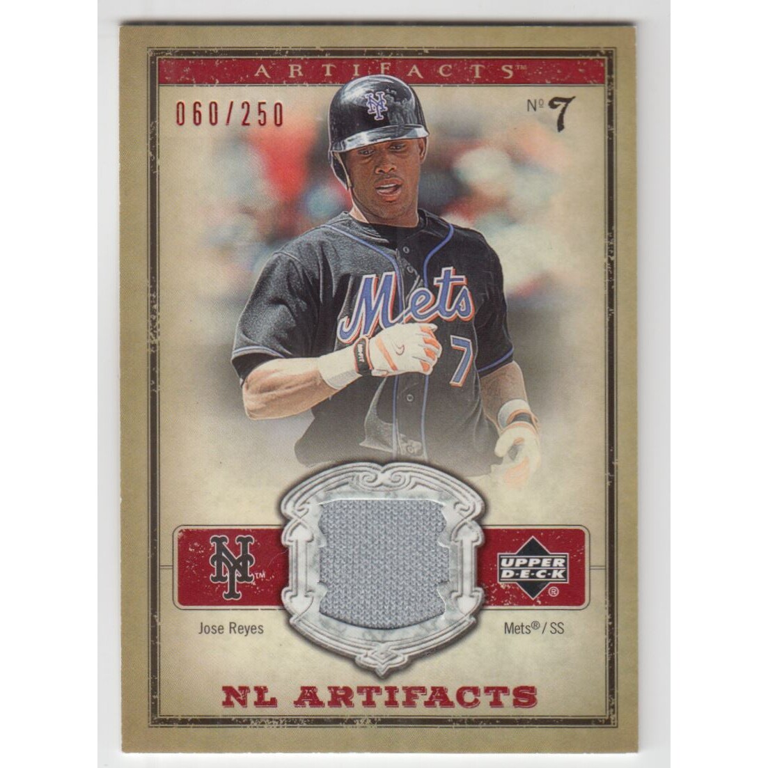 2006 Artifacts AL/NL Artifacts Red #JRN Jose Reyes Jsy/250