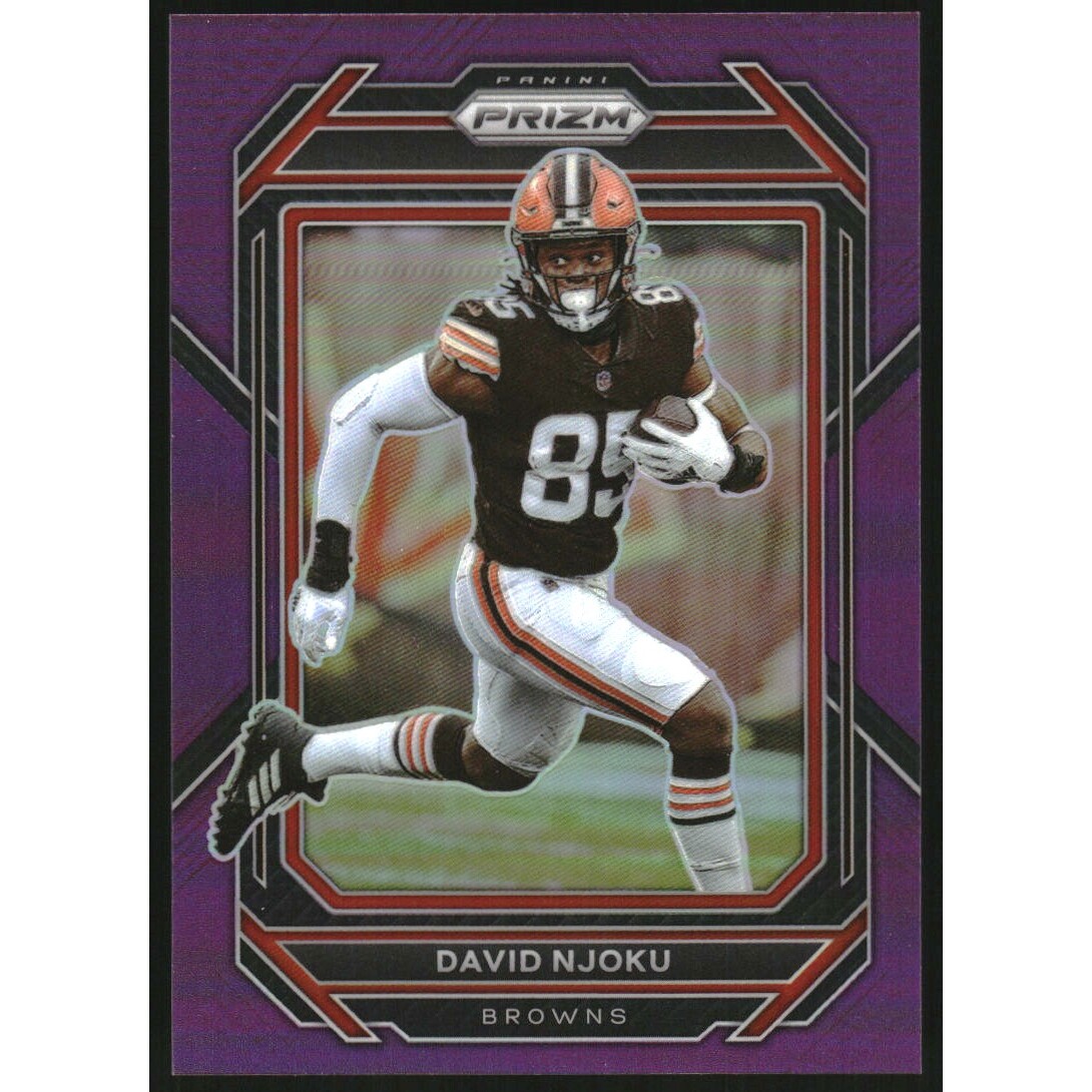 2022 Panini Prizm Prizms Purple #71 David Njoku. rookie card picture